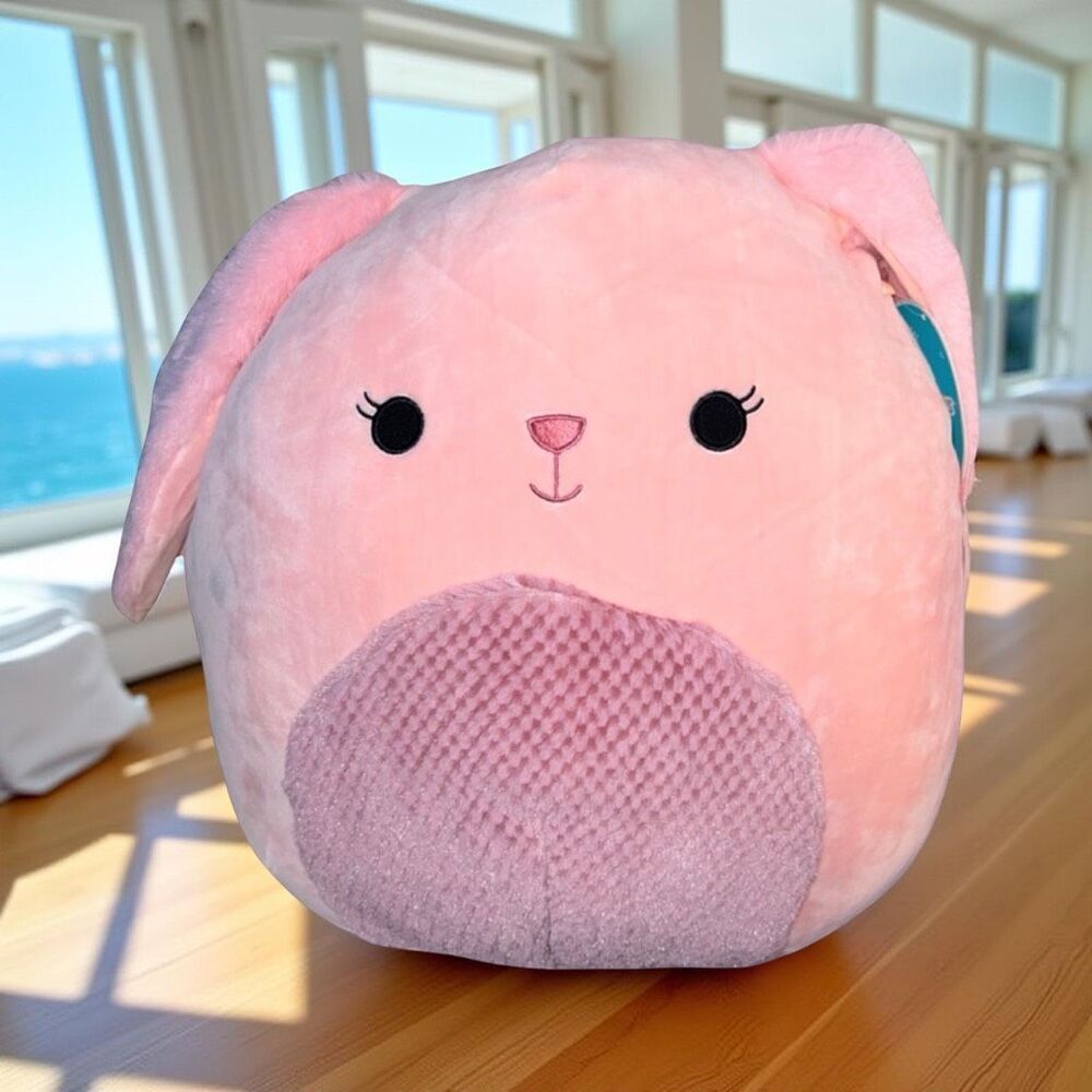 NWT 2022 Easter Squad Bop Bunny Squishmallow (Dark Pink Checkered Belly) 16”